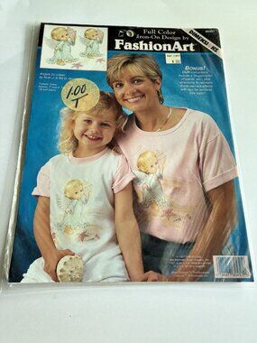 Vintage Dimensions FashionArt Angels Do Listen Full Color Iron-On Transfer